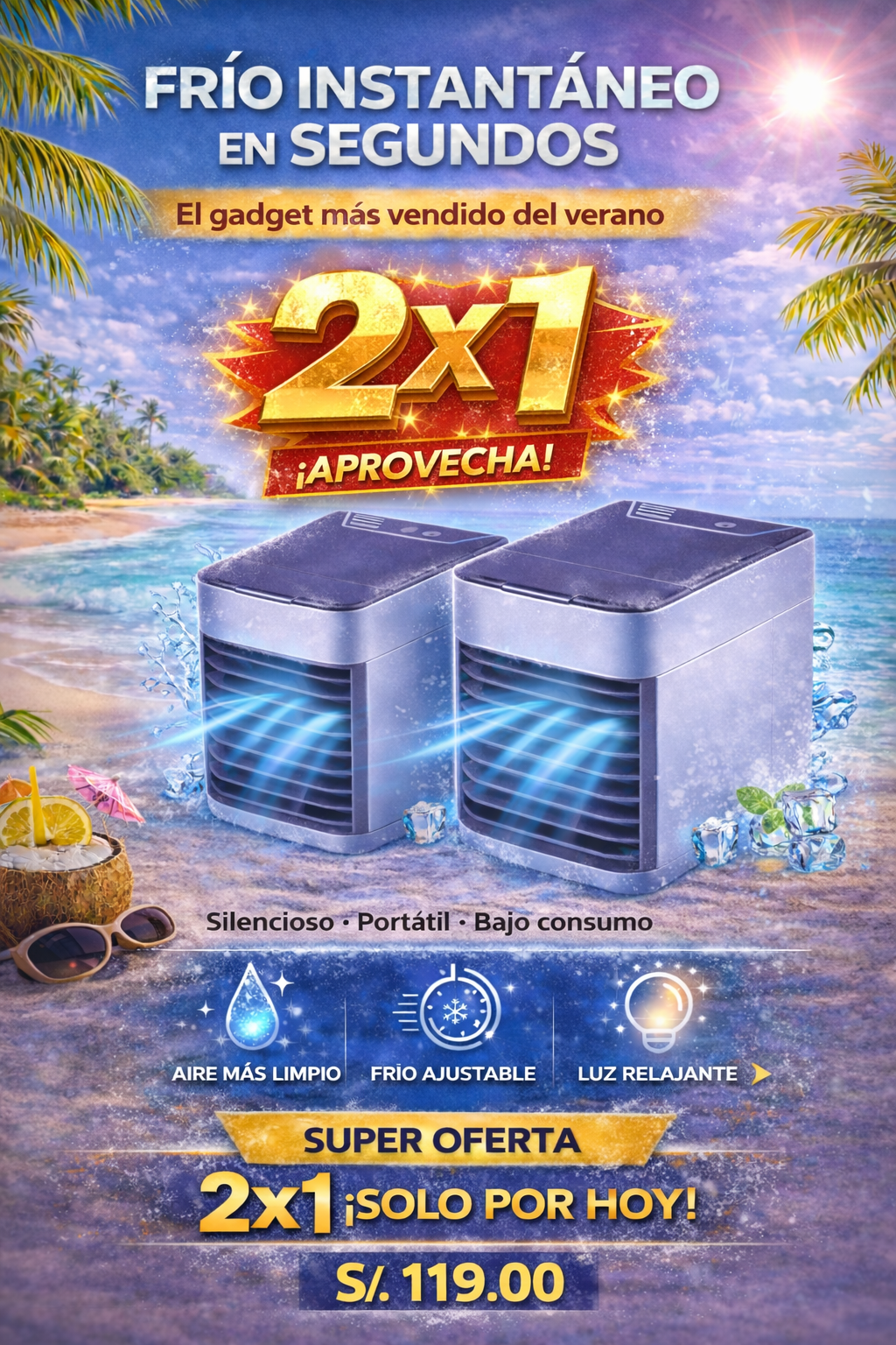 MINI AIRE ACONDICIONADO 2x1